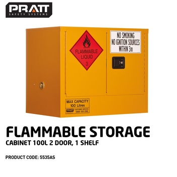 Flammable Storage Cabinet 100 Litres 2 Door 1 Shelf 5535AS
