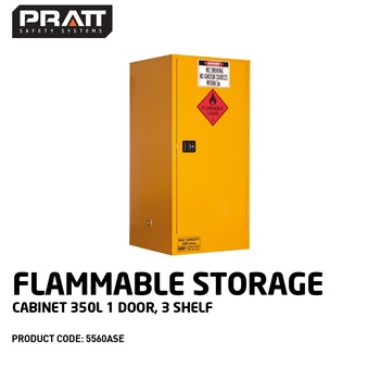 Flammable Storage Cabinet 350L 1 Door 3 Shelf 5560ASE