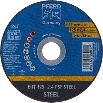 Flat Cut-Off Wheel EHT 125-2.4 PSF Steel Pferd 61719026-5 Pack of 5