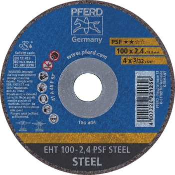 Flat Cut-Off Wheel EHT 100-2.4 A 46 P PSF GP-Steel Pferd 61741116 Pack of 5