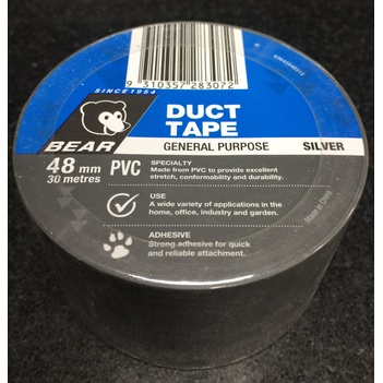 Duct Tape Silver Bear PVC 48mm 30 Metres General Purpose Norton 63642548313