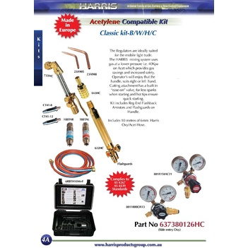 Harris Compatible Classic Oxy/Acet Kit with side entry regulator