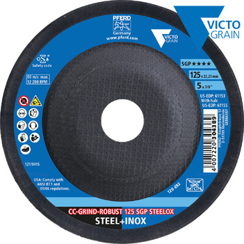 CC Grind Robust Grinding Disc 125mm SGP Steelox Victograin Pkt : 10 Pferd 64195126-10