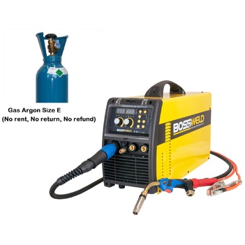 Double Pulse Mig Welder Powerpulse 250 PFC With Argon E Size Gas Bossweld 660250