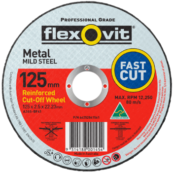Cut-Off Wheel Fast Cut Mild Steel 125 x 2.5 x 22.23 mm Type 41 AO FlexOvit 66252841561