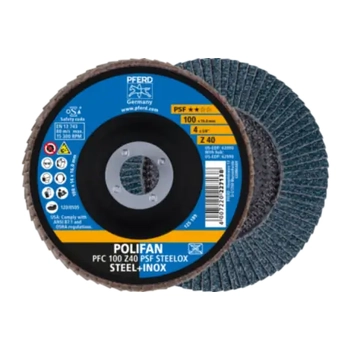 Flap Disc Polifan 100mm 4" 40G GP Zirconia Inox Pferd 67764100