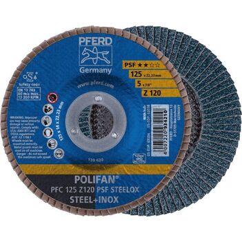 Polifan Flap Disc 125mm 5" 120G GP Zirconia Inox Pferd 67769125 Pack of 5