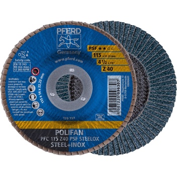 Polifan Flap Disc 115mm 4.5" 40G GP Inox 67770114 Pack of 5