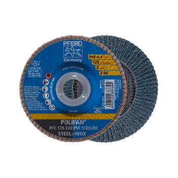 Polifan Flap Disc 125mm 5" 40G GP Zirconia Inox Pferd 6777012-10 Pack of 10