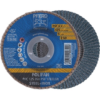 Polifan Flap Disc 125mm 5'' 60G GP Zirconia Inox Pferd 67770126-10 Pack of 10