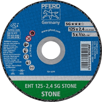 Flat Cut Off Wheel Stone EHT 125-2.4 C 30 R SG Pferd Pack of 25 69902056