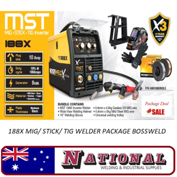 188X Mig/ Stick/ Tig Welder Package Bossweld 699188BUNDLE