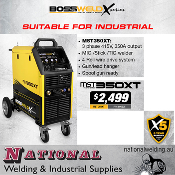 MIG/STICK/TIG Welder 350XT X-Series Bossweld 699635