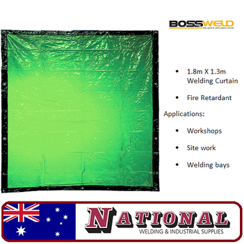 Welding Curtain / Screen 1.8 Metres X 1.3 Metres Green 700101 main image