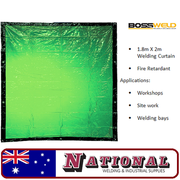 Welding Curtain / Screen 1.8 Metres X 2.0 Metres Green 700102