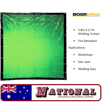 Welding Curtain / Screen 1.8 Metres X 2.7 Metres Green 700103