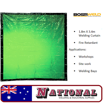 Welding Curtain / Screen 1.8 Metres X 3.4 Metres Green 700104 main image