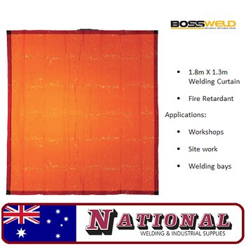 Welding Curtain / Screen 1.8 Metres X 1.3 Metres Orange  Bossweld 700107