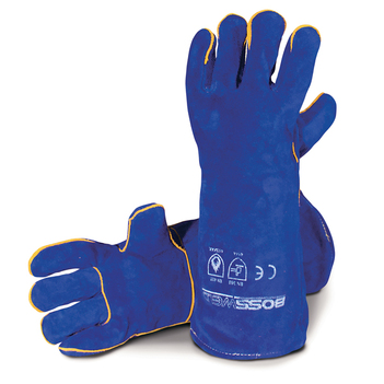 Bossweld Blue 16" Kevlar Stictched Welders Gloves / Gauntlets 700995 main image
