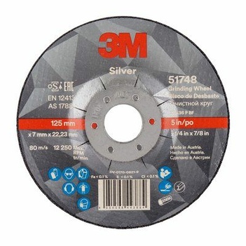 Grinding Wheel 125 X 7 X 22.23mm (5'') 3M 7100141086 (51748) Pack of 20
