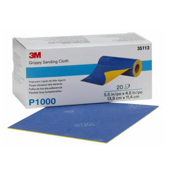 Grippy Sanding Cloth 35113, P1000, 140mm x 114mm 20 Sheets/Roll 7100142935 3M™ 60455090575