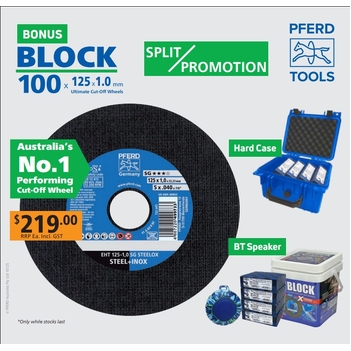 Cut-Off Wheels 125mm x 1mm Bonus 1x Bluetooth Speaker Pferd 75650763 Pack of 100