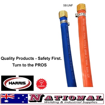 Harris Oxy / LPG  15 Metres 68mm Twin Hose With Fittings 8BOTH15MF