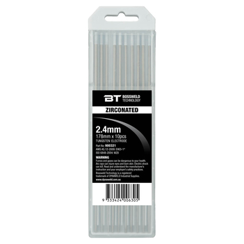 BT Zirconated Tungsten 2.4mm x 178mm Pkt 10 Bossweld 900321