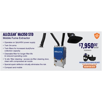 ALLCLEAR MA350 Fume Extraction Filter Unit Weldclass 9130MA3-Pro