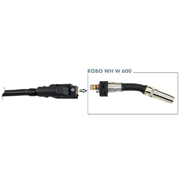 Robotic Water Cooled MIG/MAG Welding Torch With 0° WH W 600 Neck Binzel 962.1745.1 main image