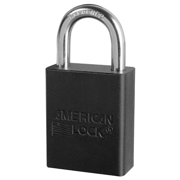 Black Anodized Aluminum Safety Padlock 38mm X 25mm Masterlock A1105BLK
