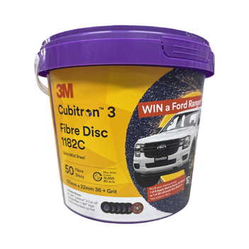 3M 1182C Abrasive Fibre Disc Bucket 5" 125mm AV011513205 50-Pack AV011513205