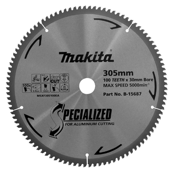 Aluminium TCT Saw Blade 305mm x 30/25.4mm x 100T Makita B-15687