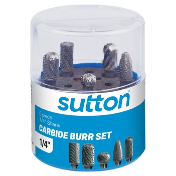B900 SCB100 Carbide Burr Set 1/4 - Shank 1/4IN 5pc Sutton Tools B900SCB100