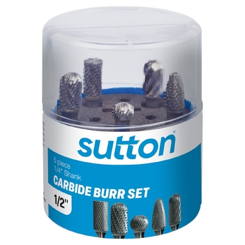 B900 SCB500 Carbide Burr Set 1/4 - Shank 1/2IN 5pc Sutton Tools B900SCB500