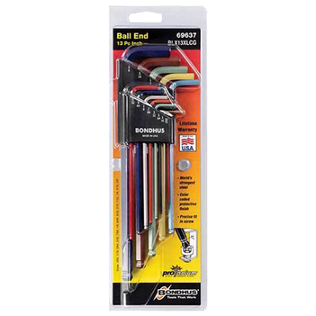 Ball End L-Wrench Colour Guard Imperial Set 13 Pieces Bondhus BD69637