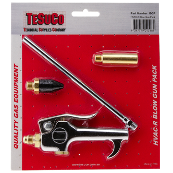 HVAC-R Blow Gun Pack With Safety, Rubber & Ext Tips 