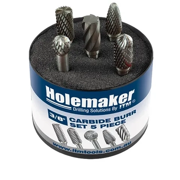 Holemaker 3/8" Carbide Burr 5 Piece Set Round Tube CB-SET-01