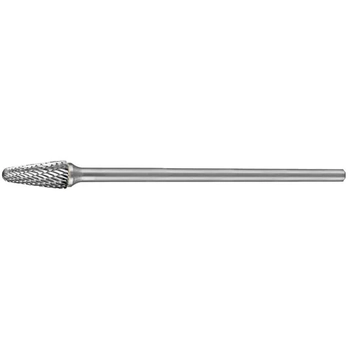 Carbide Burr, Tapered Radius End, 3/8" x 1-1/16" Head, 1/4" x Extended Shank DC Holemaker CB-SL3L6