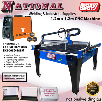 CNC Plasma Machine With Thermacut Plasma Cutter 100SD EX100SD-M8M P/N CNC1.2MX1.2MCUT100SD