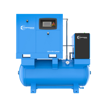 10HP Three Phase Silent Screw Air Compressor CS7.5-TD with 320L Tank, Built-In Dryer & Filters