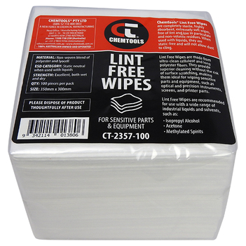 Lint Free Wipes 350mm x 300mm 100 pack Chemtools CT-2357-100