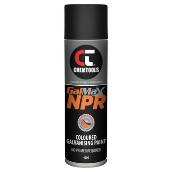 400g NPR Matte Black Coloured Galvanising Aerosol Paint Chemtools CT-MBKSG-400