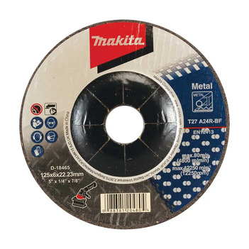 125 X 6 X 22.23mm Metal Grinding Disc 20 Piece Makita D-18465-20