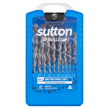 Drill D220 SM25 Jobber HSS XP  Bullet Set 1-13mm 25Pc Sutton Tools D220SM25