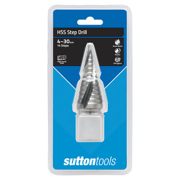 14-Step Hss Spiral Flute Step Drill Bit Sutton Tools D50443014