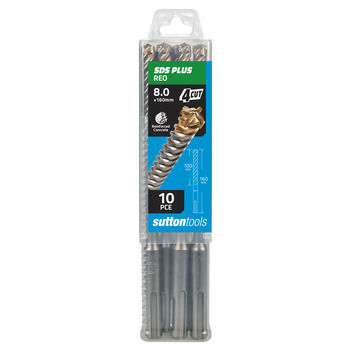 Drill Masonry D682 4X Reo SDS+ 8X160 Green Sutton Tools D6820800 Pack of 10 main image
