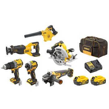 18V XR 6 Piece Combo Kit 5Ah Dewalt DCZ685P2-XE