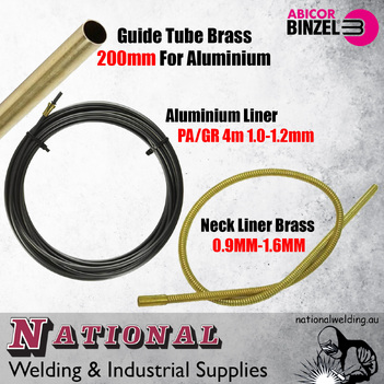 Aluminium Liner Kit for Aluminium Set up of Binzel or Binzle Style MIg Torch 