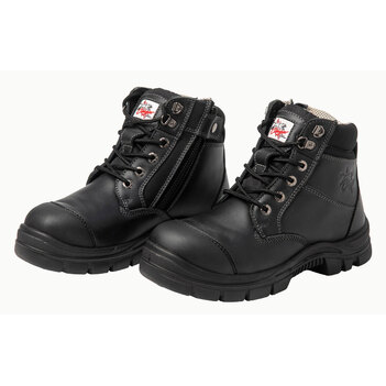 Safety Shoes Detroit Black 6" Side Zip & Lace Up Composite Capped Toe UK Size 10 Detroit-10